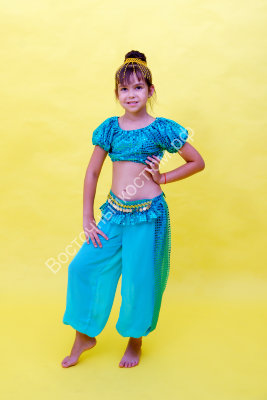 Костюм для восточных танцев детский, цвет "прозрачная волна"